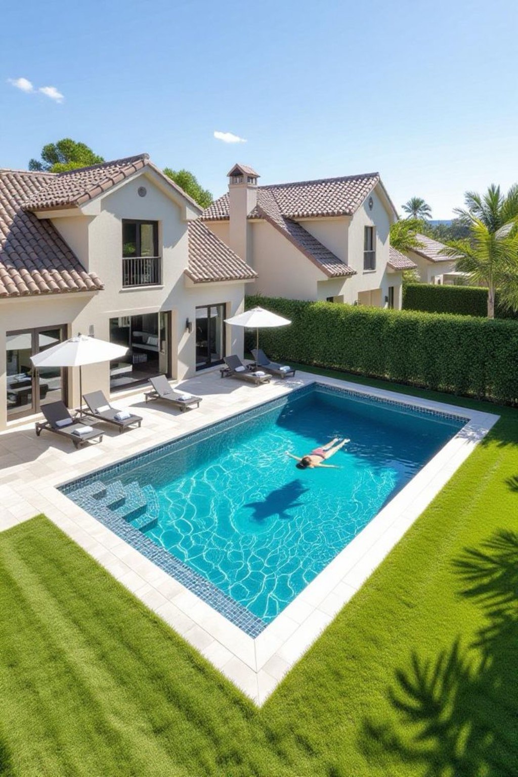 Premium private swimming pool at a modern villa